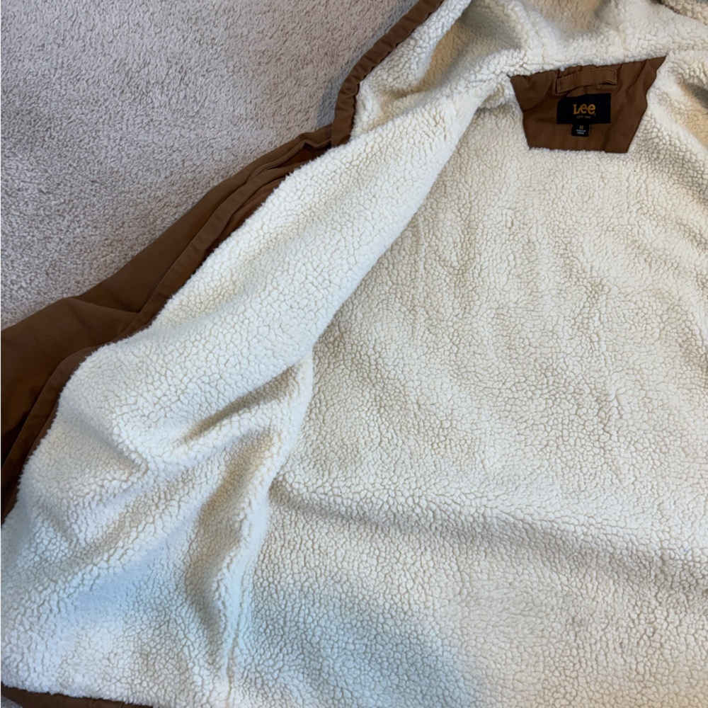 Lee Men’s Brown Sherpa Jacket Size Medium - Picture 6 of 12